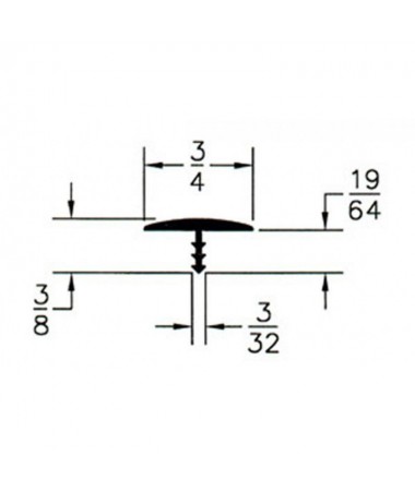 T-Molding 19 mm - chromé 1m