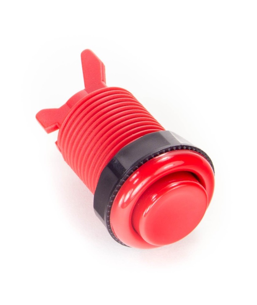 Bouton d'arcade rouge 28 mm vissable