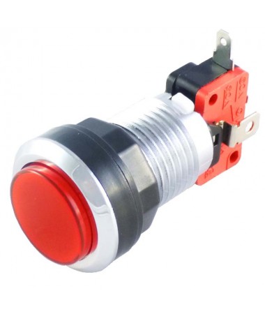 Red Chrome Button with 28mm...