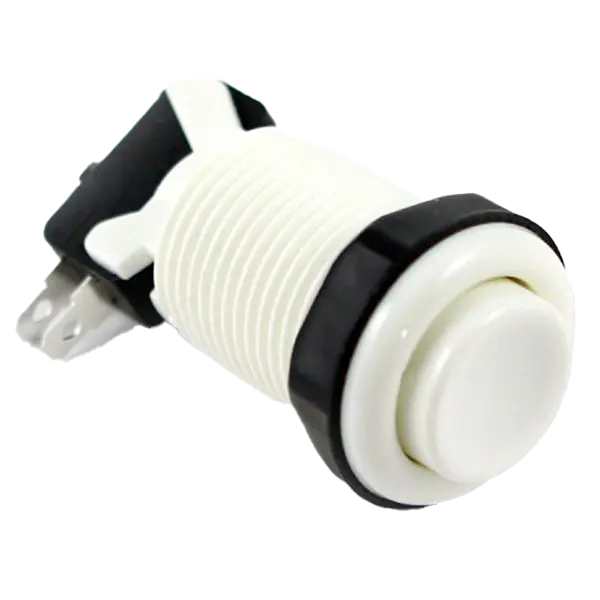 [bou001] Bouton arcade blanc 28 mm vissable