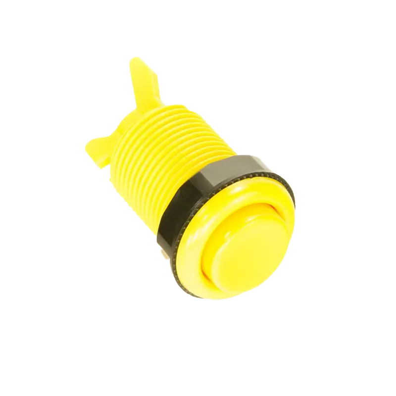 [bou004] Bouton d'arcade jaune 28 mm vissable
