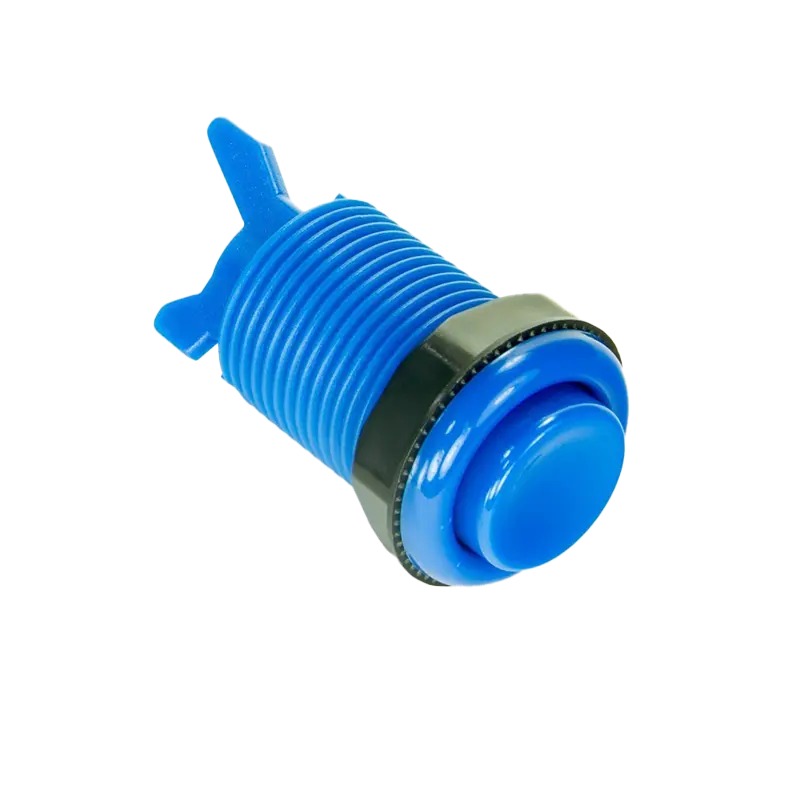 Bouton d'arcade bleu 28 mm vissable
