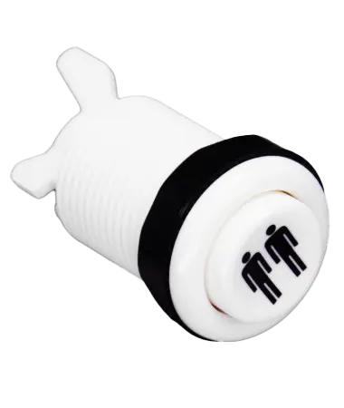 [bou008] Bouton classique 28 mm vissable Start Player 2 blanc