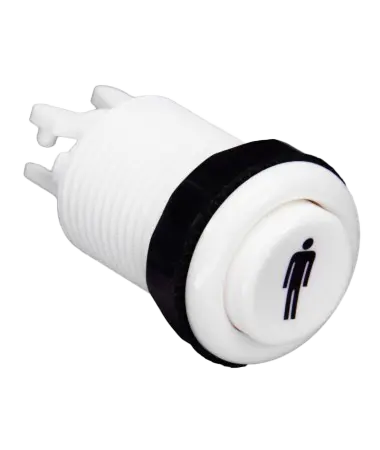 [bou007] Bouton classique 28 mm vissable Start Player 1 blanc